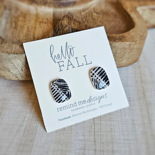 Black Clay Stud Earrings