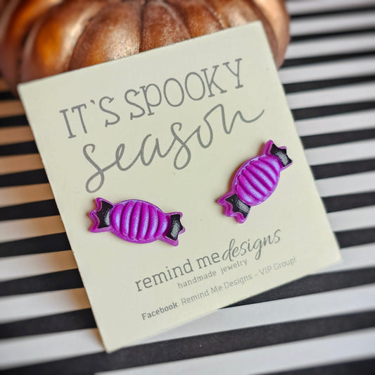 Purple and Black Candy Clay Studs