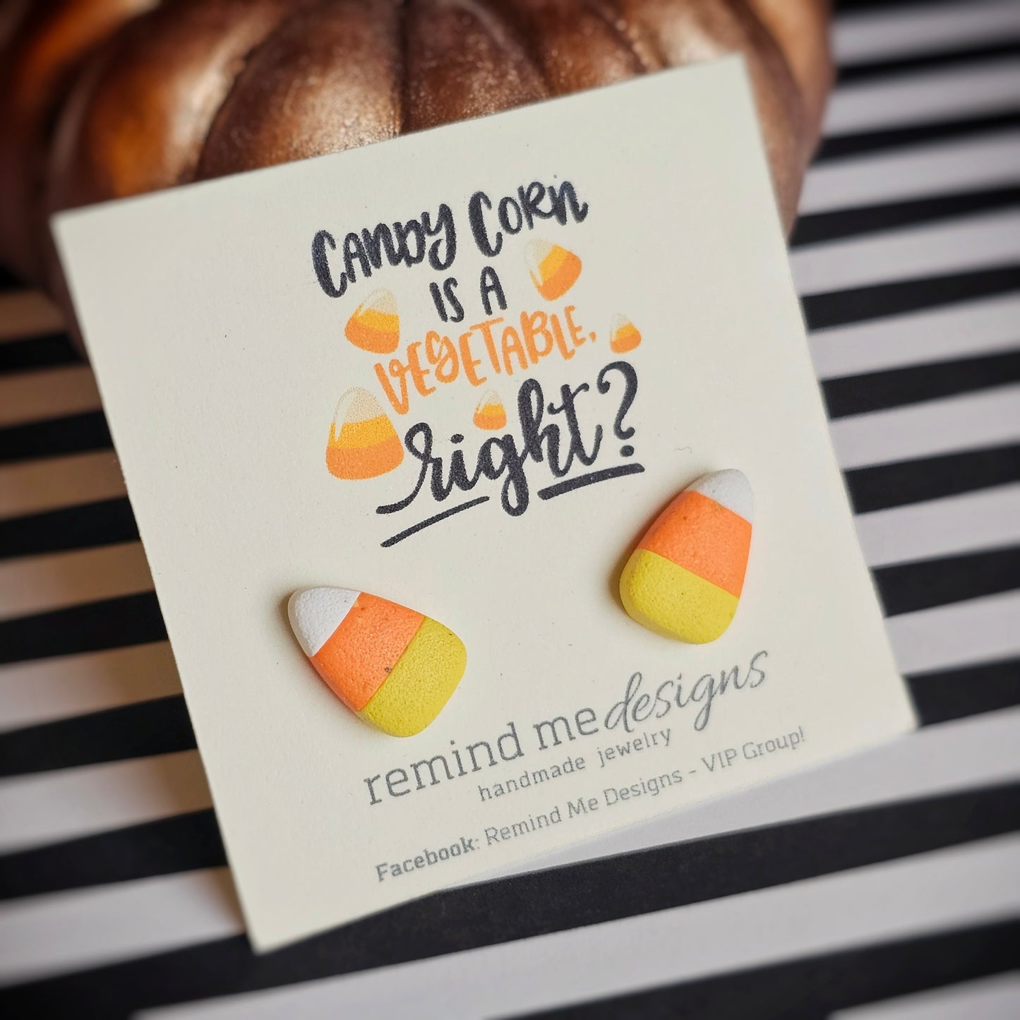 Small Candy Corn Clay Studs
