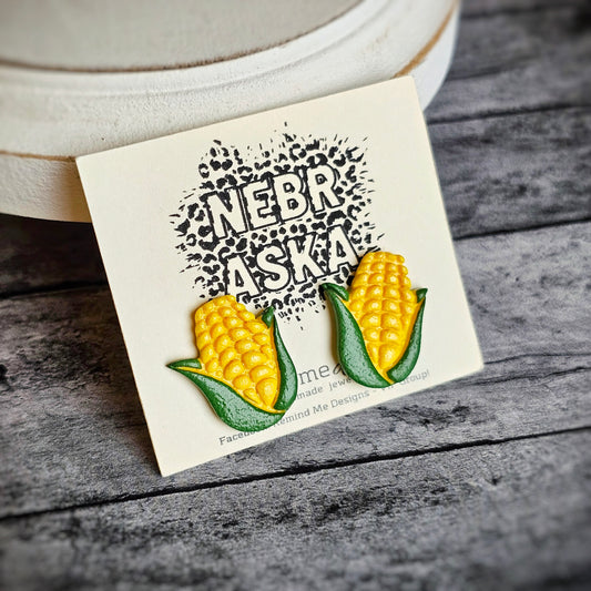 Nebraska Corn Clay Stud Earrings