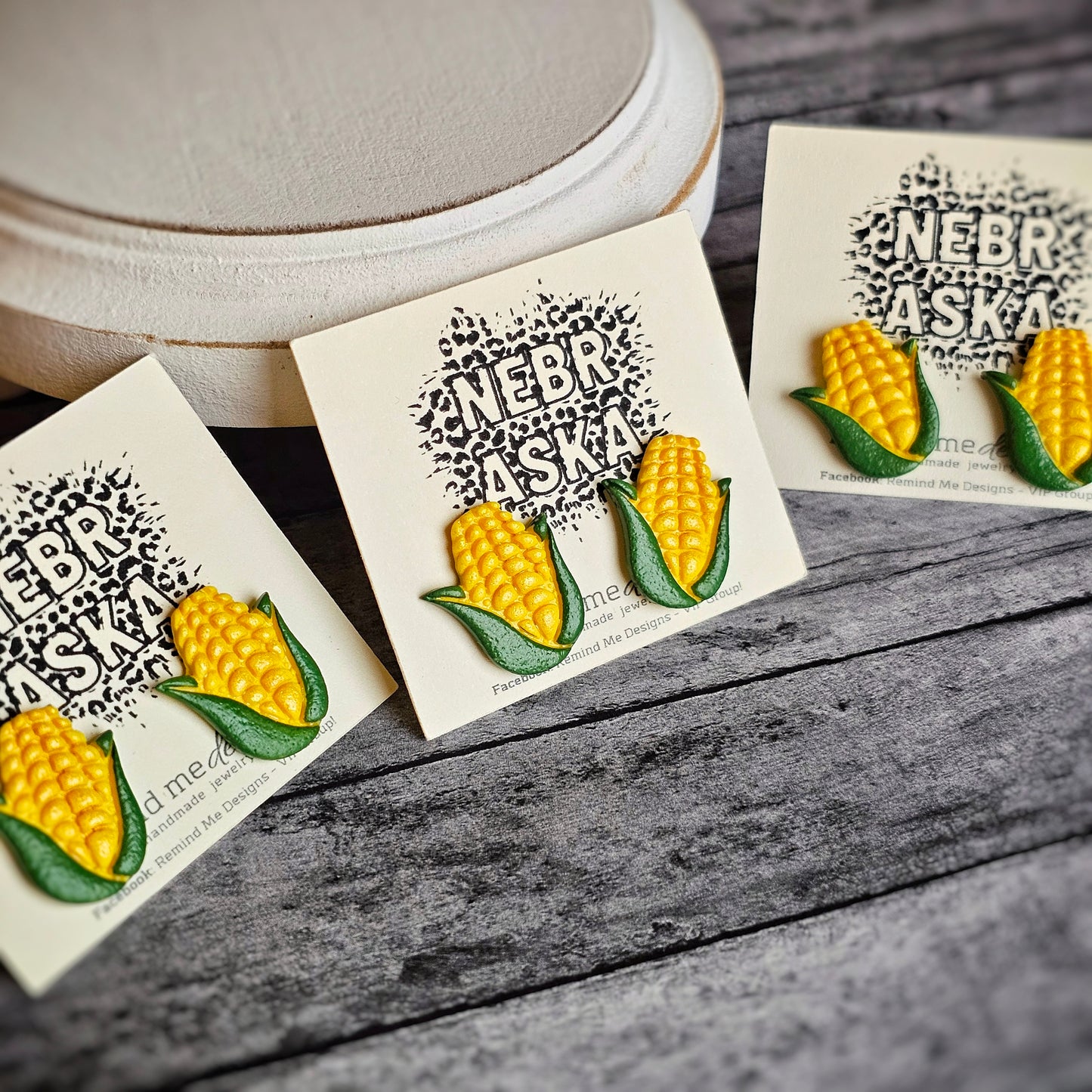 Nebraska Corn Clay Stud Earrings