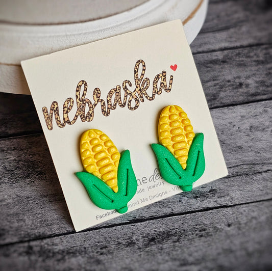 Nebraska Corn Clay Stud Earrings
