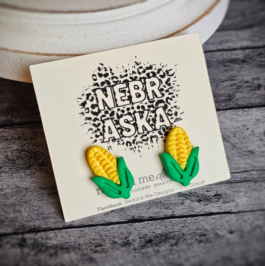 Nebraska Corn Clay Stud Earrings