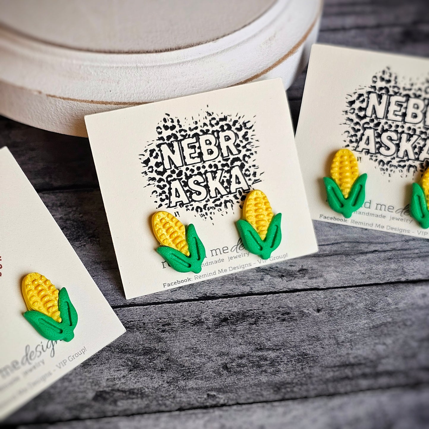 Nebraska Corn Clay Stud Earrings