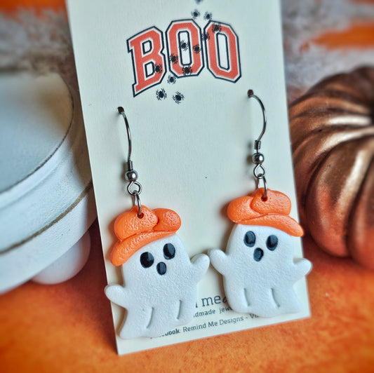 Cowboy Ghost Clay Dangle Earrings