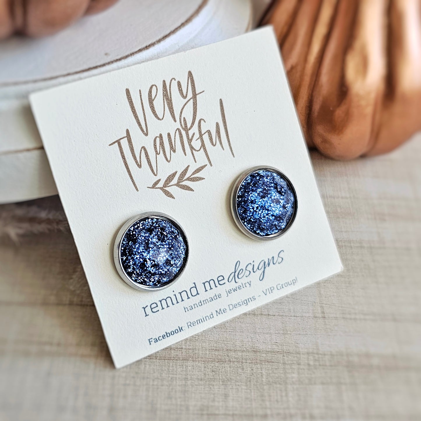 Bluish Purple Leopard Print Stud Earrings