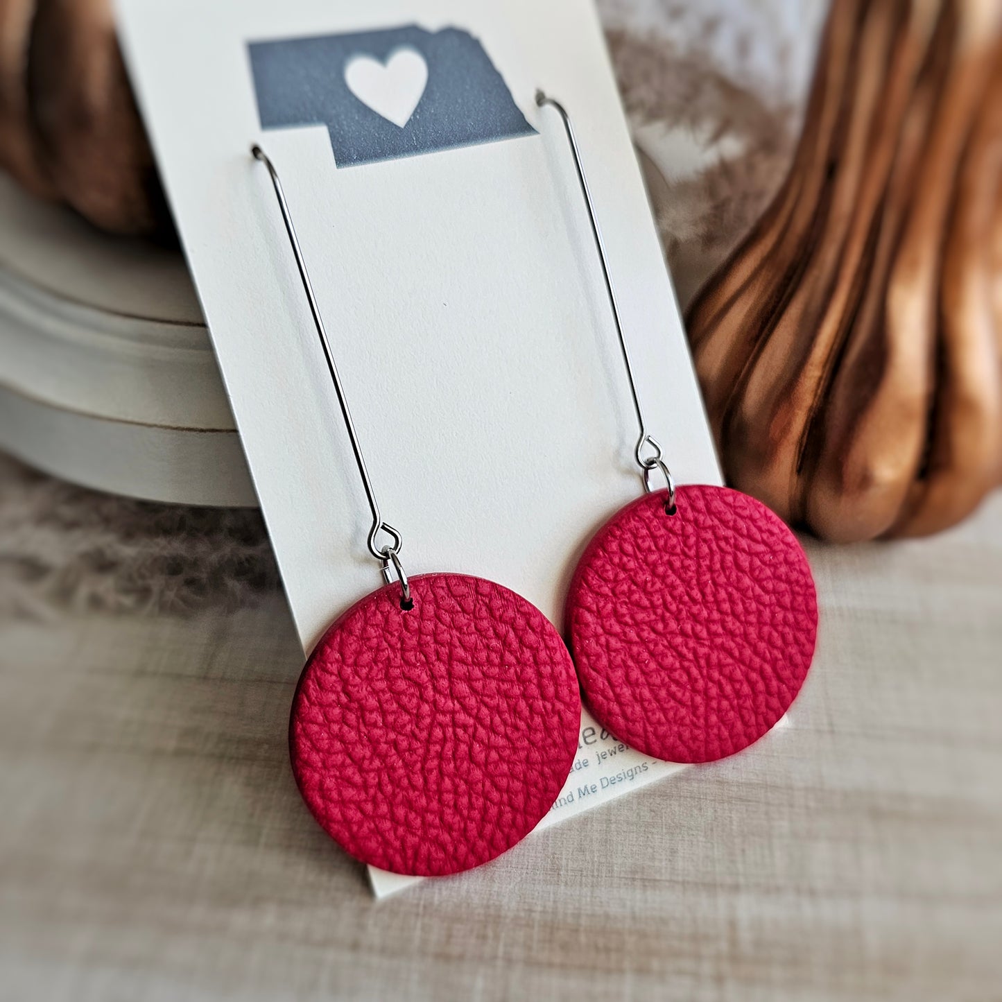 Red Clay Dangle Earrings
