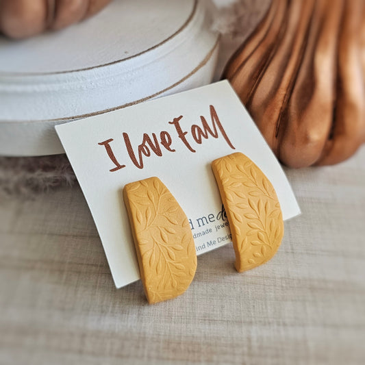 Mustard Yellow Clay Hoop Huggies Earrings