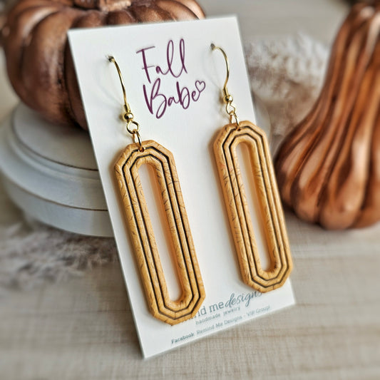 Mustard Yellow Rectangle Clay Dangle Earrings