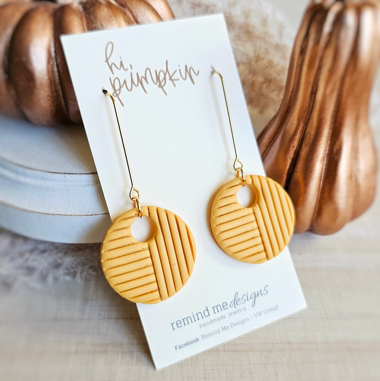 Mustard Yellow Clay Dangle Earrings