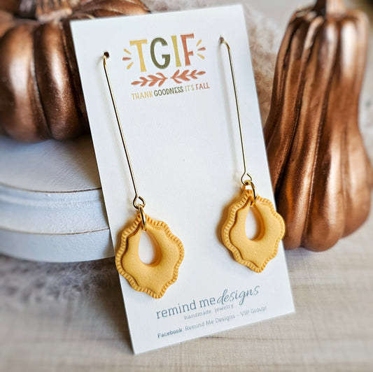 Mustard Yellow Clay Dangle Earrings