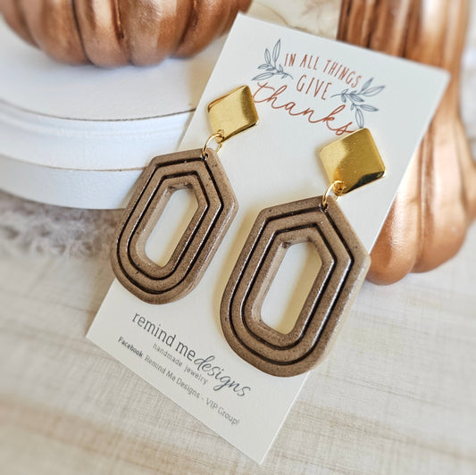 Tan Light Brown Clay Dangles