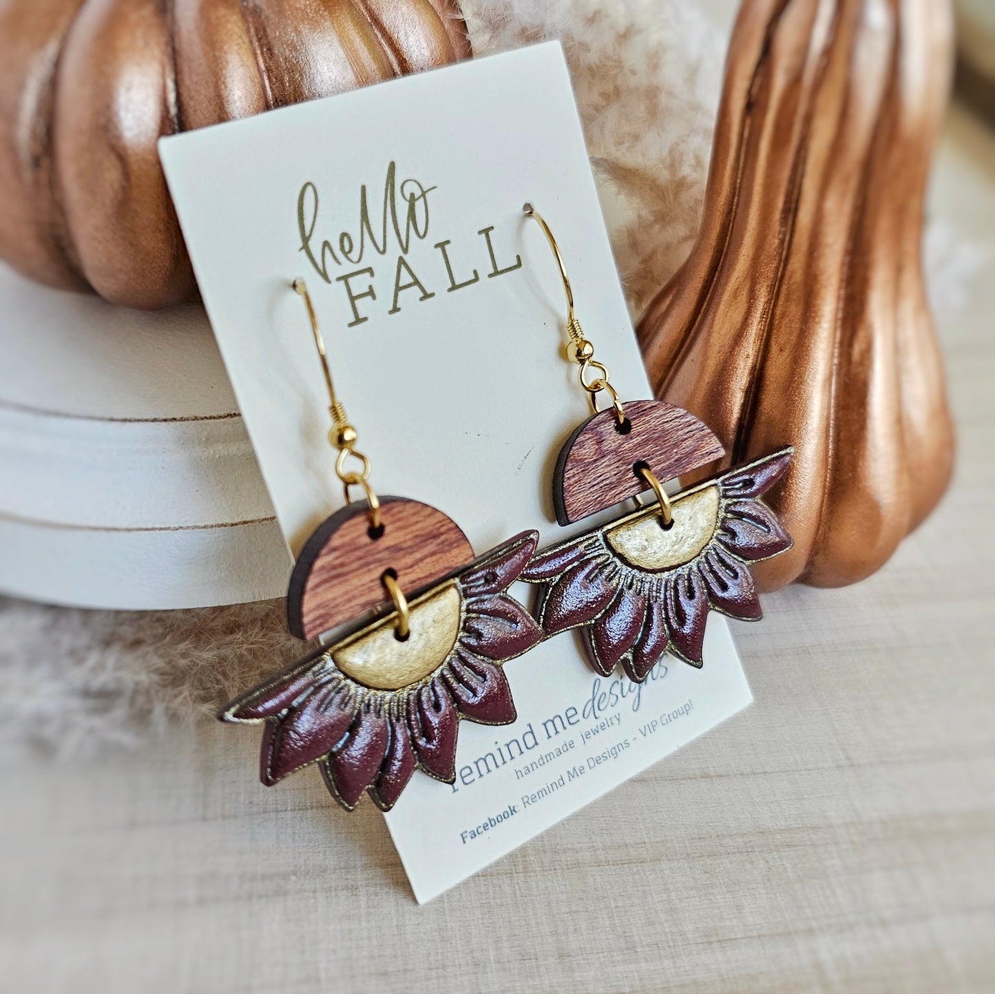 Mulberry Purple Flower Clay Dangle Earrings