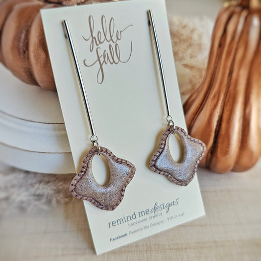 Granite Heather Purple Clay Dangle Earrings