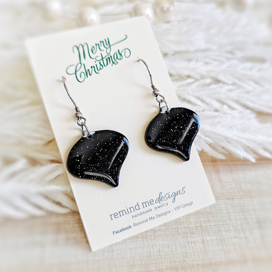 Black Christmas Dangle Earrings