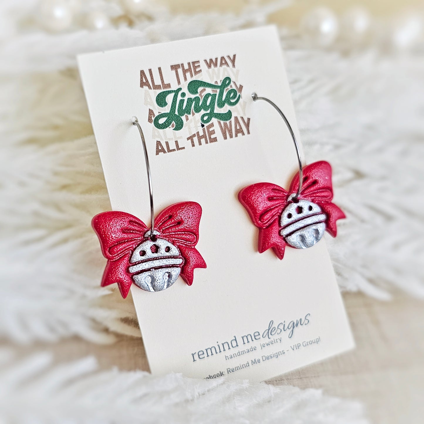 Silver Christmas Bells Dangle Earrings