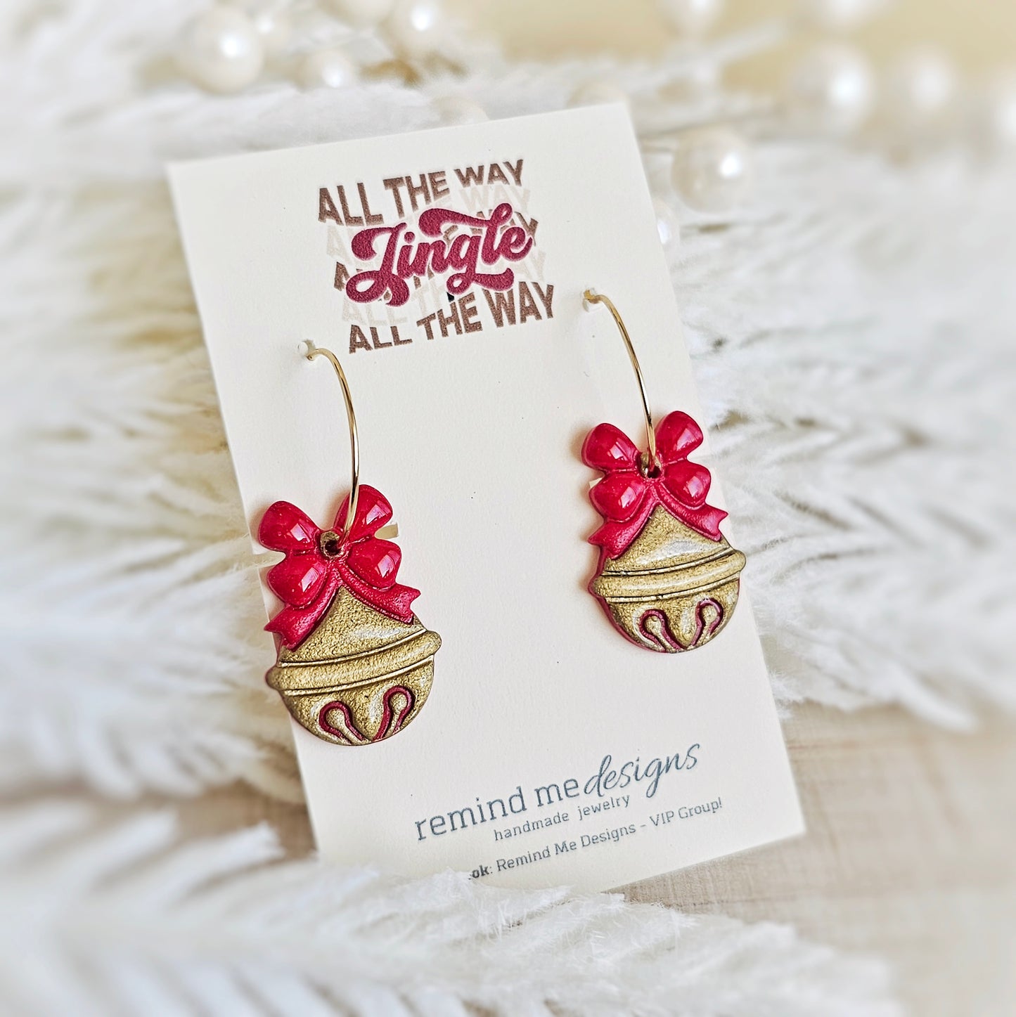 Gold Christmas Bells Dangle Earrings