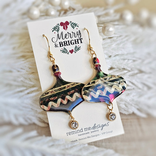Ornate Christmas Dangle Earrings