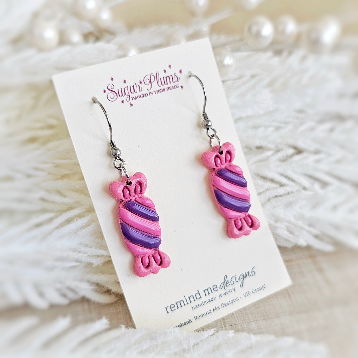 Pink and Purple Dangle Earrings