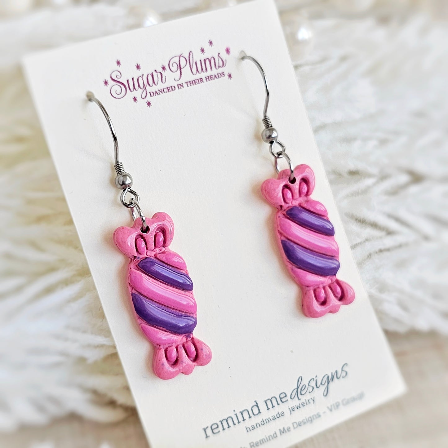 Pink and Purple Dangle Earrings