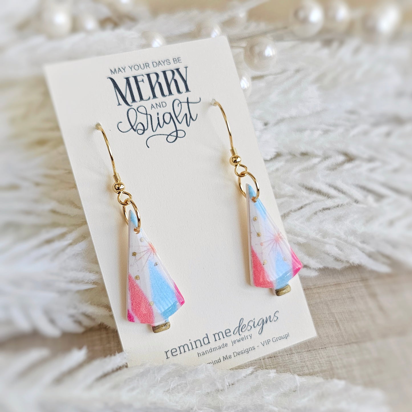 Colorful Retro Christmas Dangle Earrings