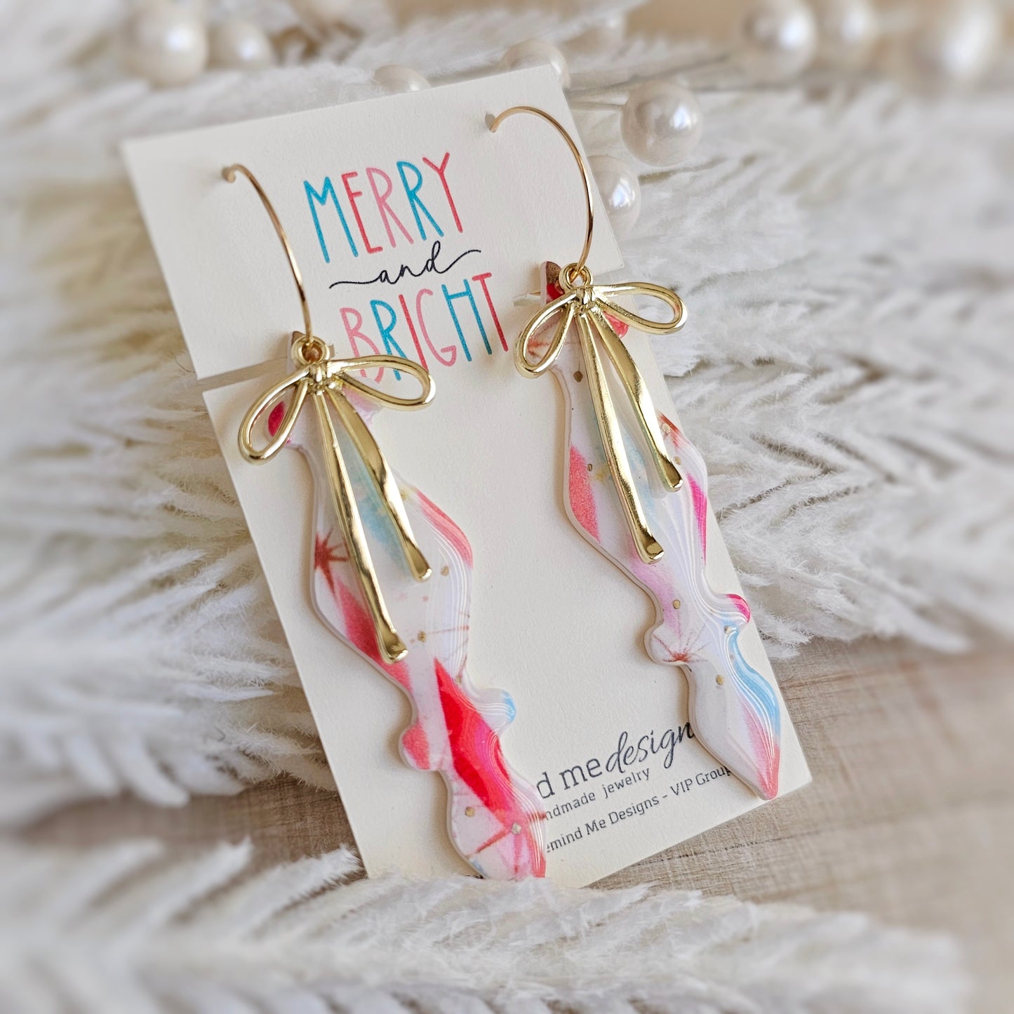 Colorful Retro Christmas Dangle Earrings