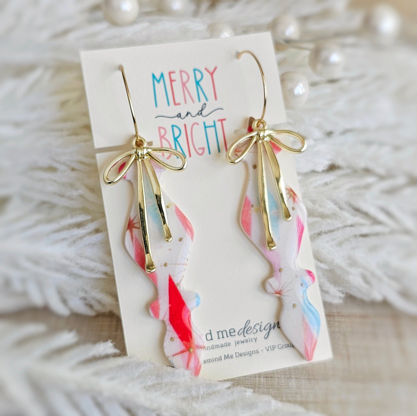 Colorful Retro Christmas Dangle Earrings