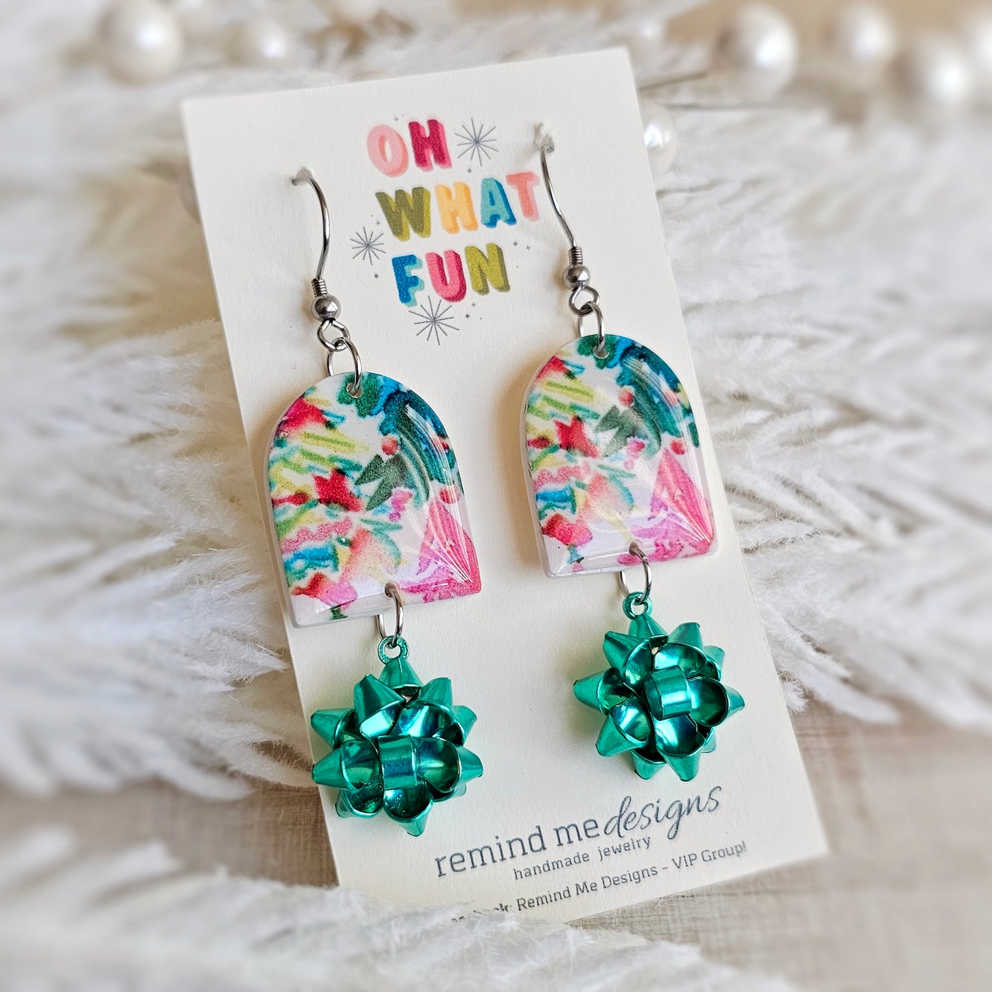 Colorful Christmas Dangle Earrings