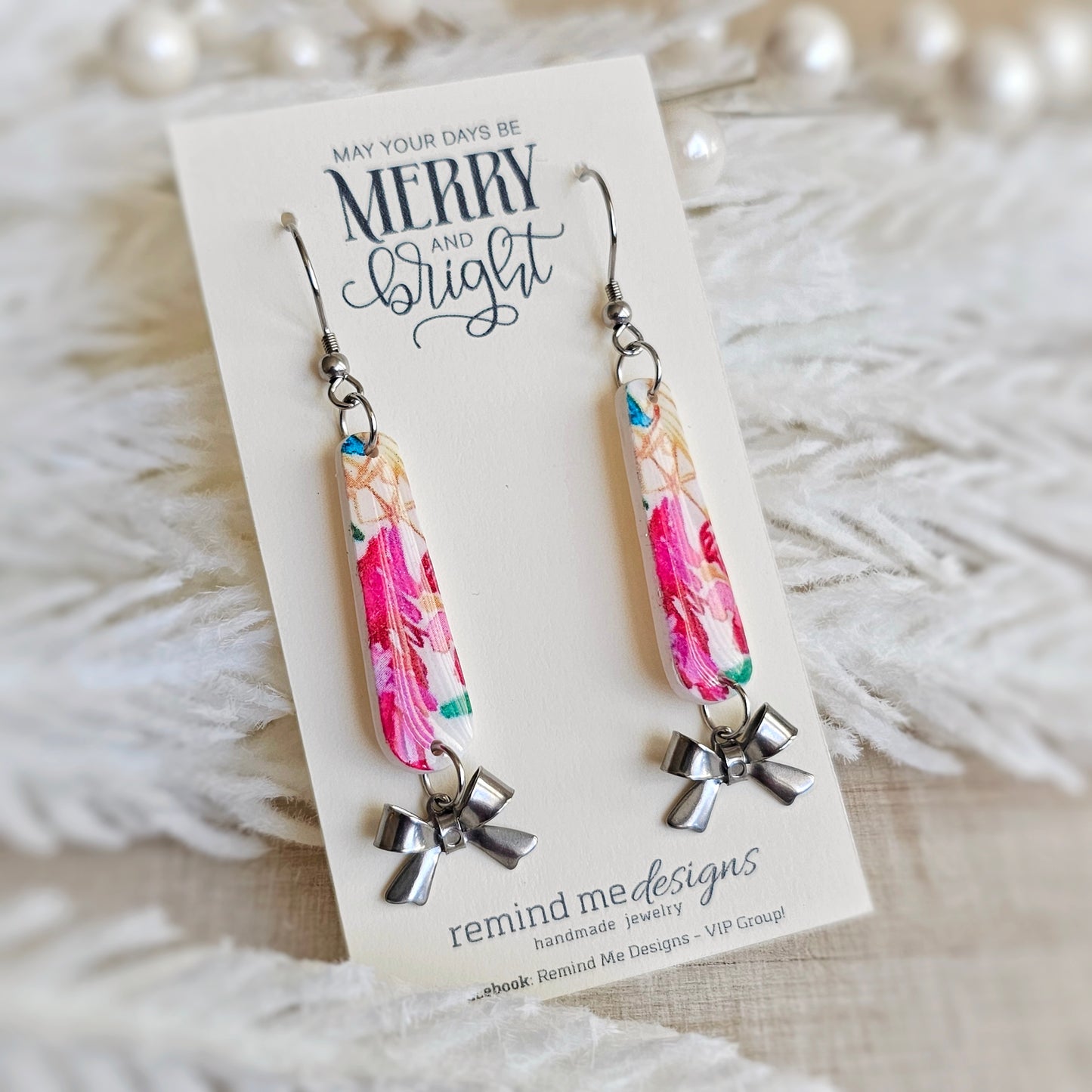 Colorful Christmas Dangle Earrings
