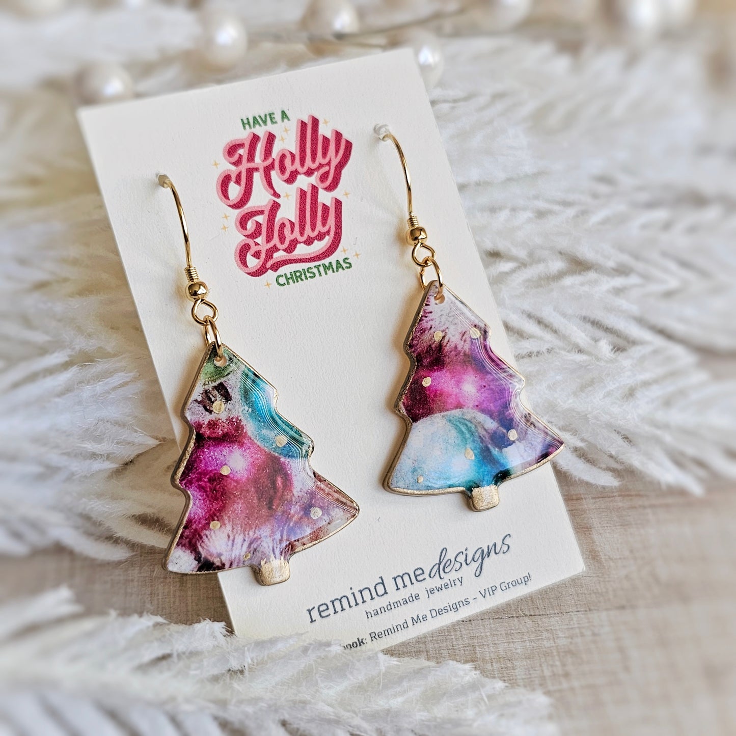 Colorful Tree Dangle Earrings