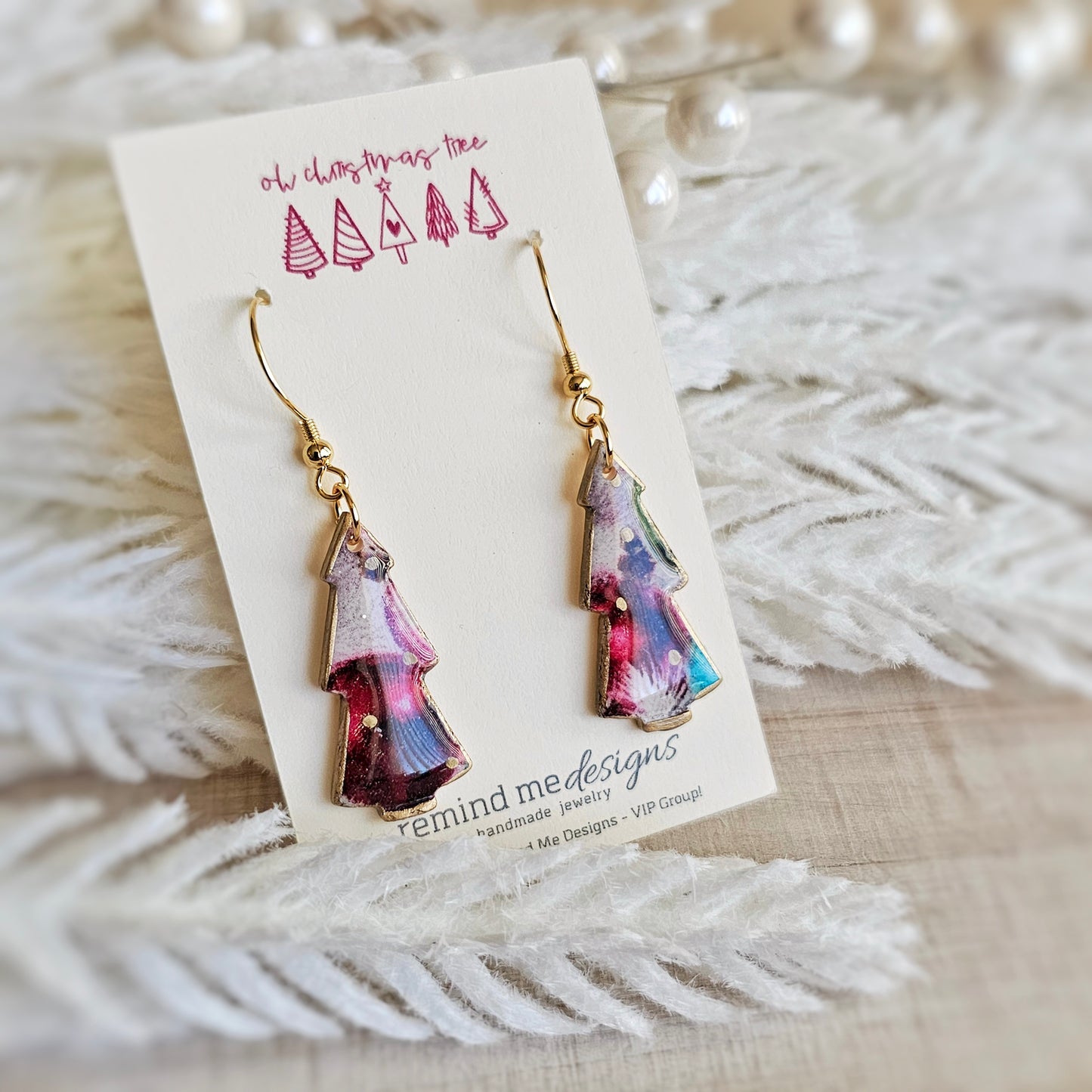 Colorful Tree Dangle Earrings