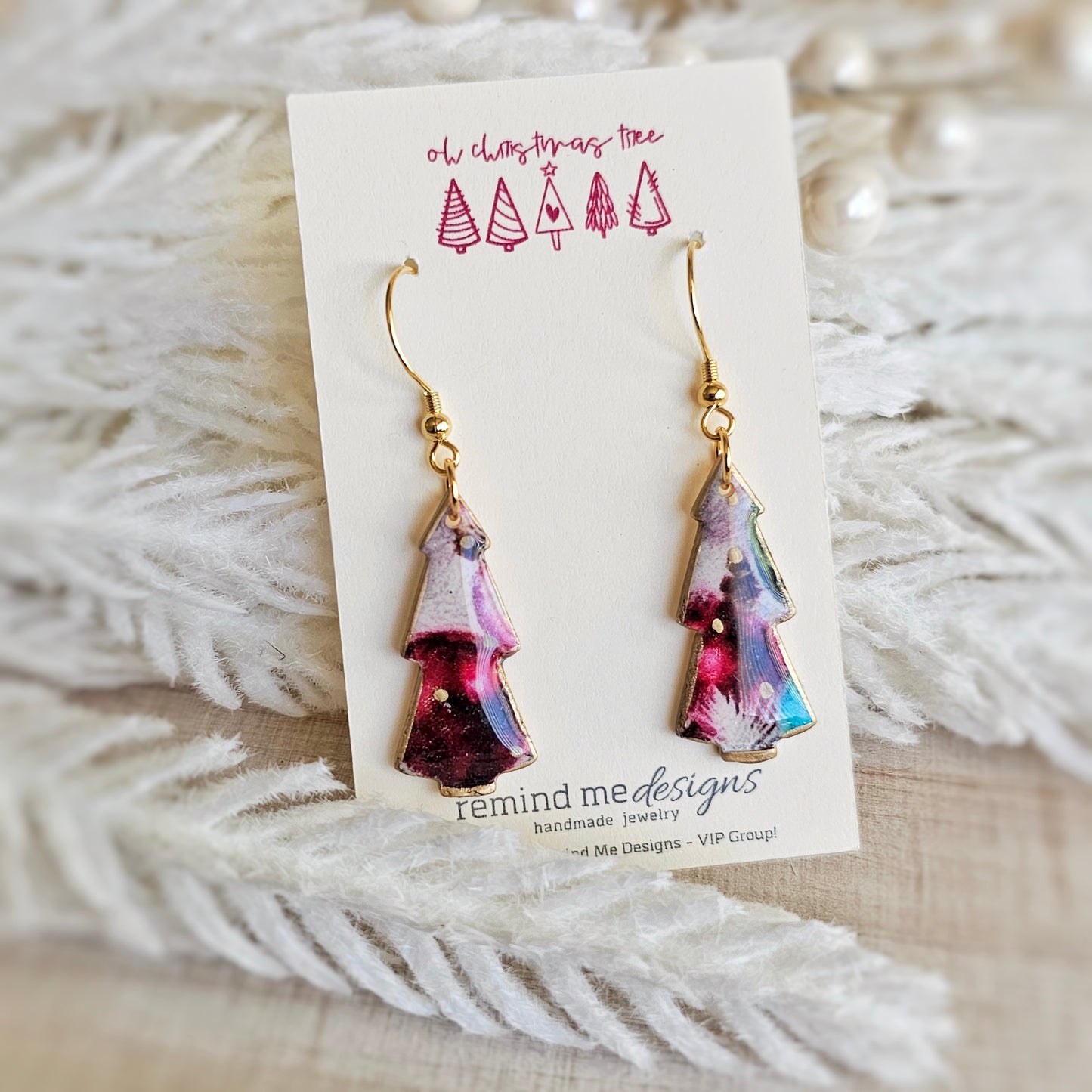 Colorful Tree Dangle Earrings