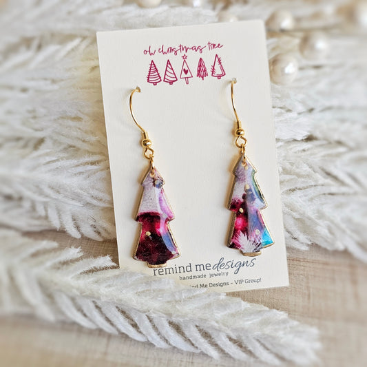 Colorful Tree Dangle Earrings