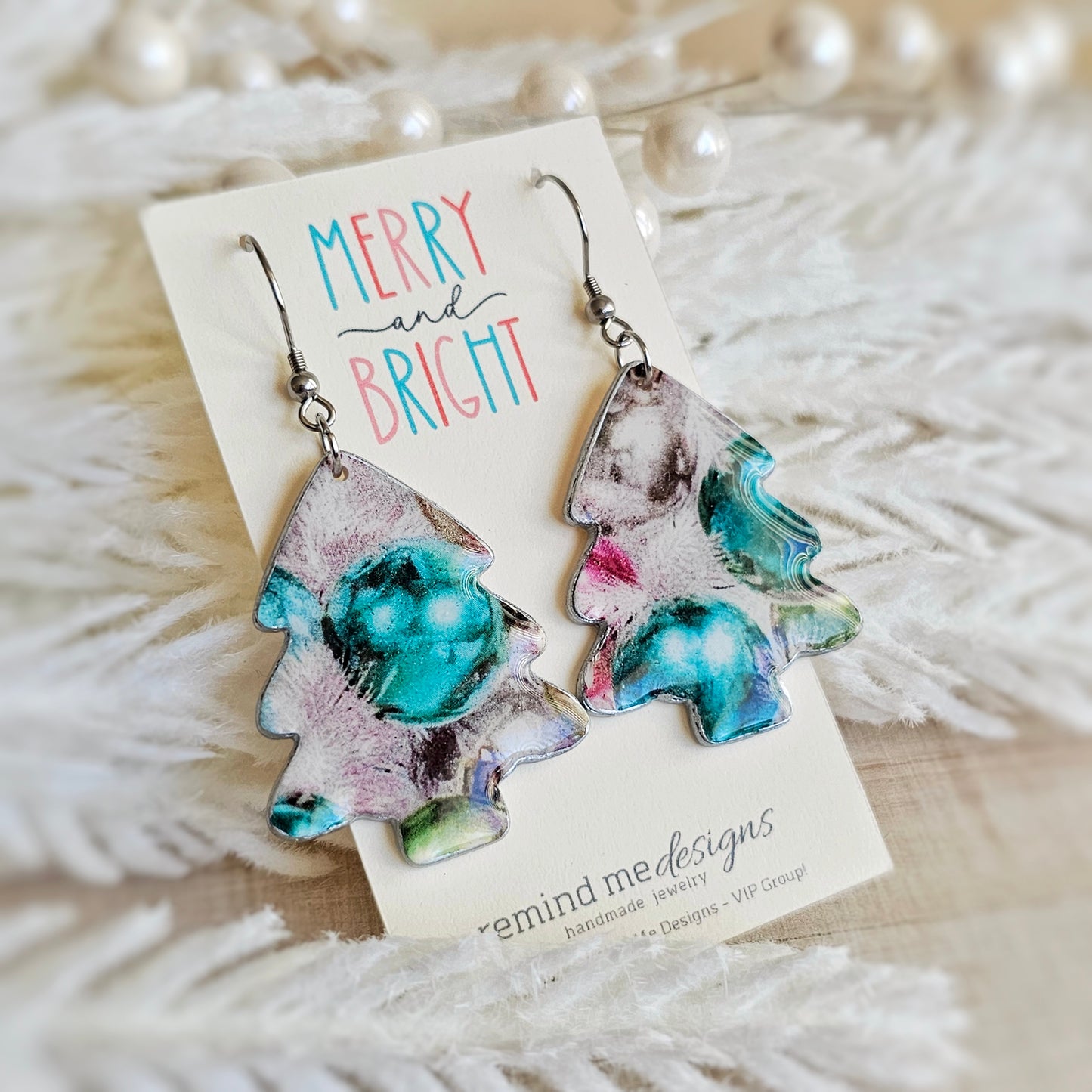Colorful Tree Dangle Earrings
