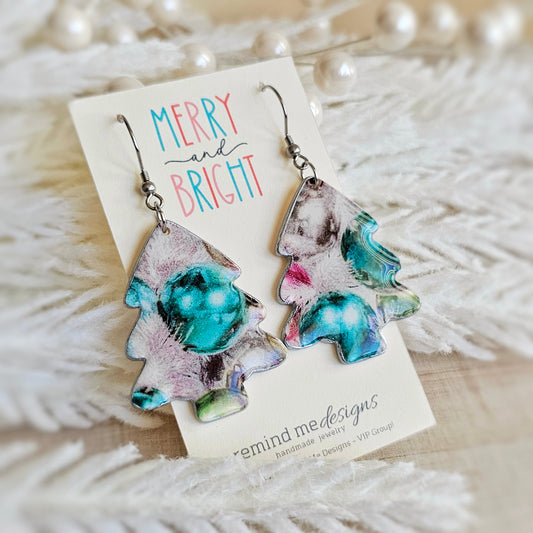 Colorful Tree Dangle Earrings