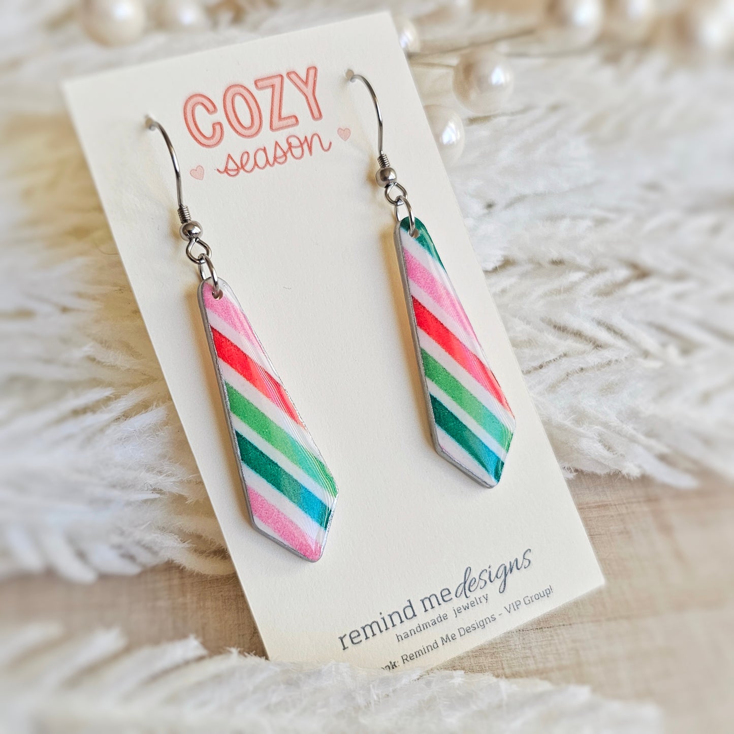 Colorful Striped Dangle Earrings