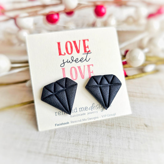 Black Diamond Valentine's Clay Studs
