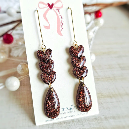 Heart Shape Valentine's Clay Dangle Earrings