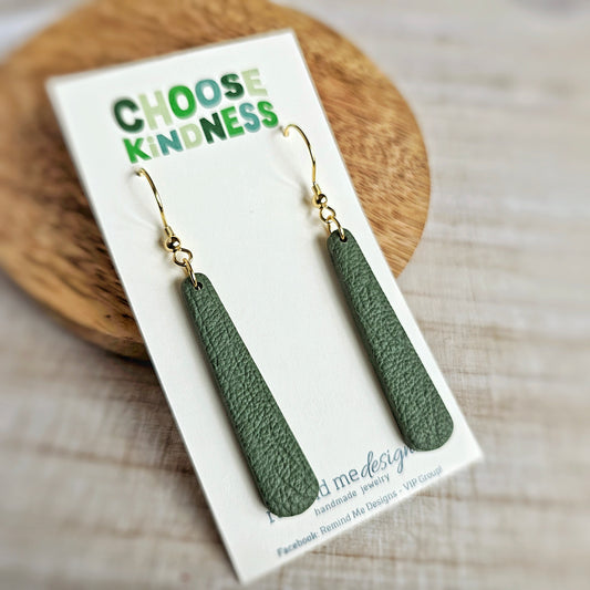 Green Polymer Clay Dangle Earrings