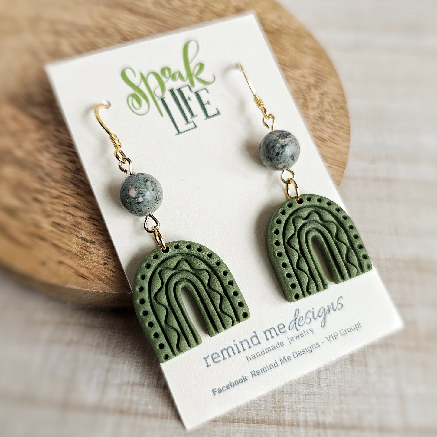 Green Arch | Rainbow Polymer Clay Dangle