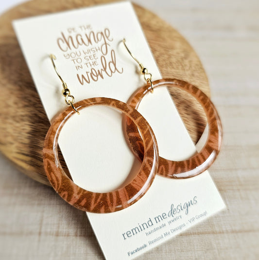 Leaf Design Translucent Clay Dangle Earrings