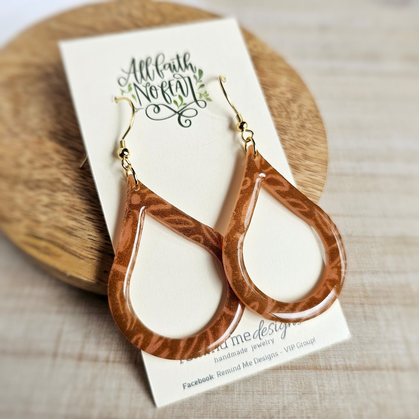Leaf Design Translucent Clay Dangle Earrings