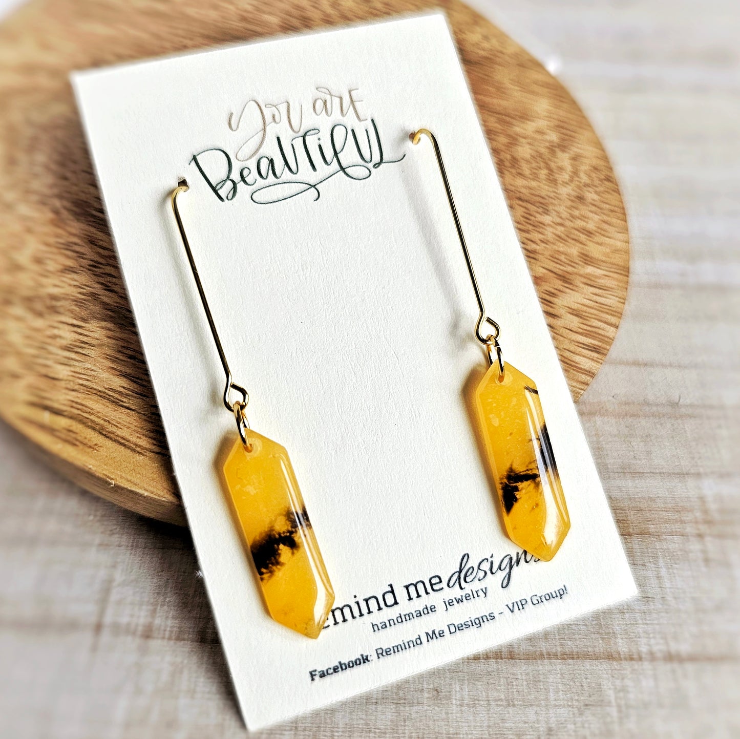 Marbled Tortoise Shell Clay Dangle Earrings
