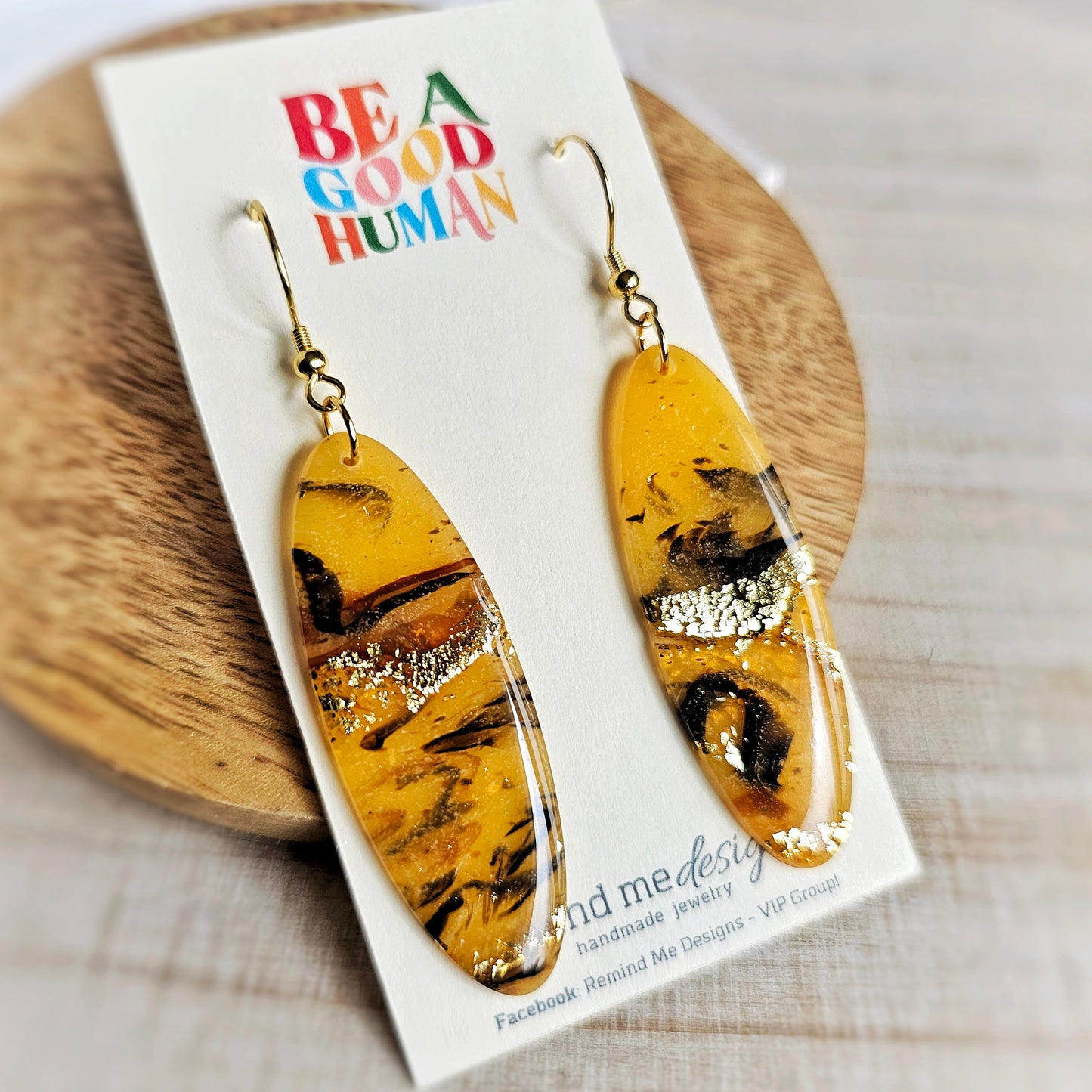 Marbled Tortoise Shell Clay Dangle Earrings