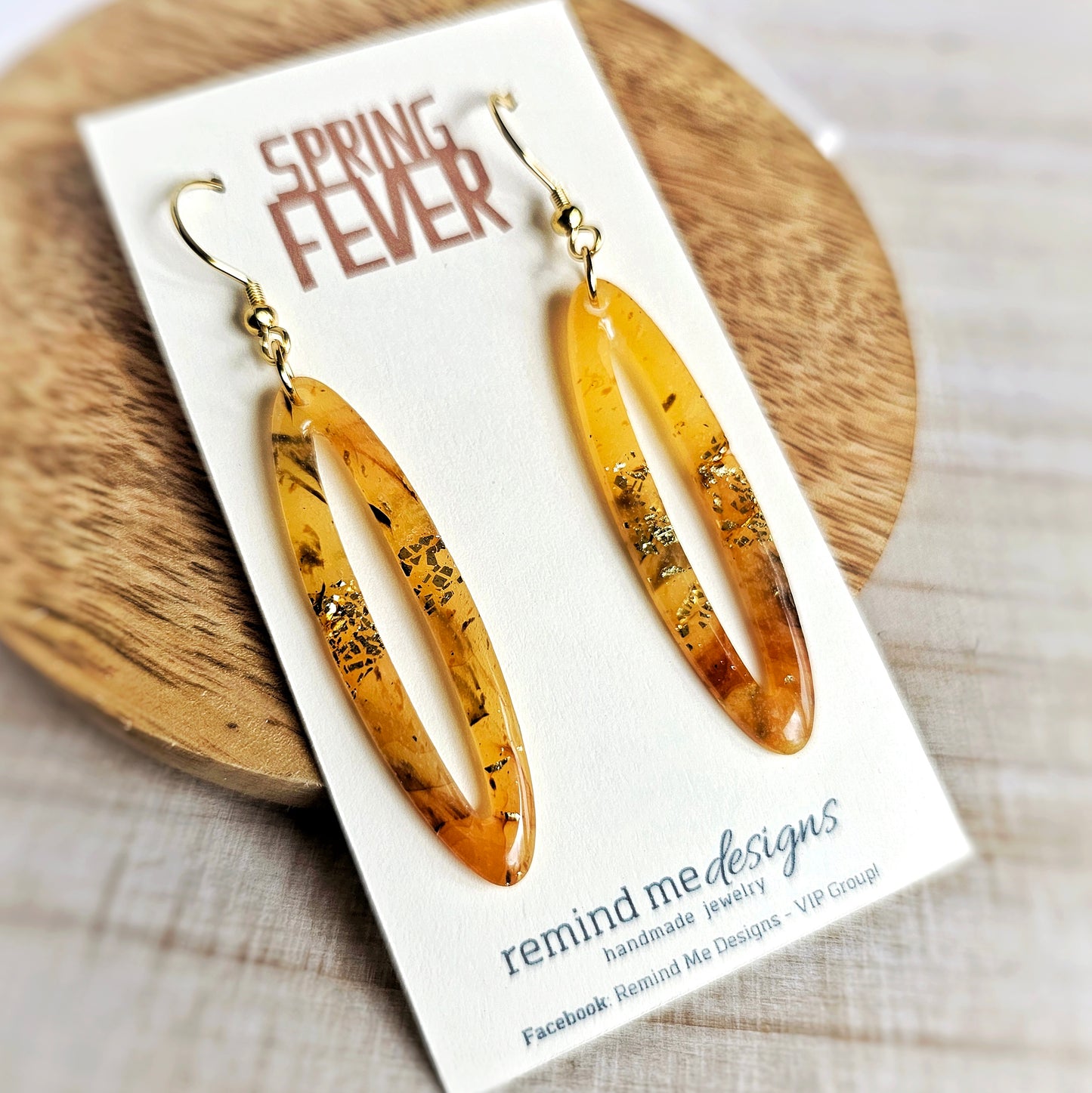 Marbled Tortoise Shell Clay Dangle Earrings