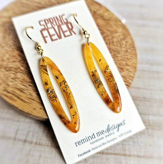 Marbled Tortoise Shell Clay Dangle Earrings