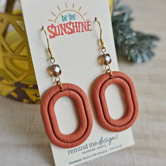 Terra Cotta Clay Dangle Earrings