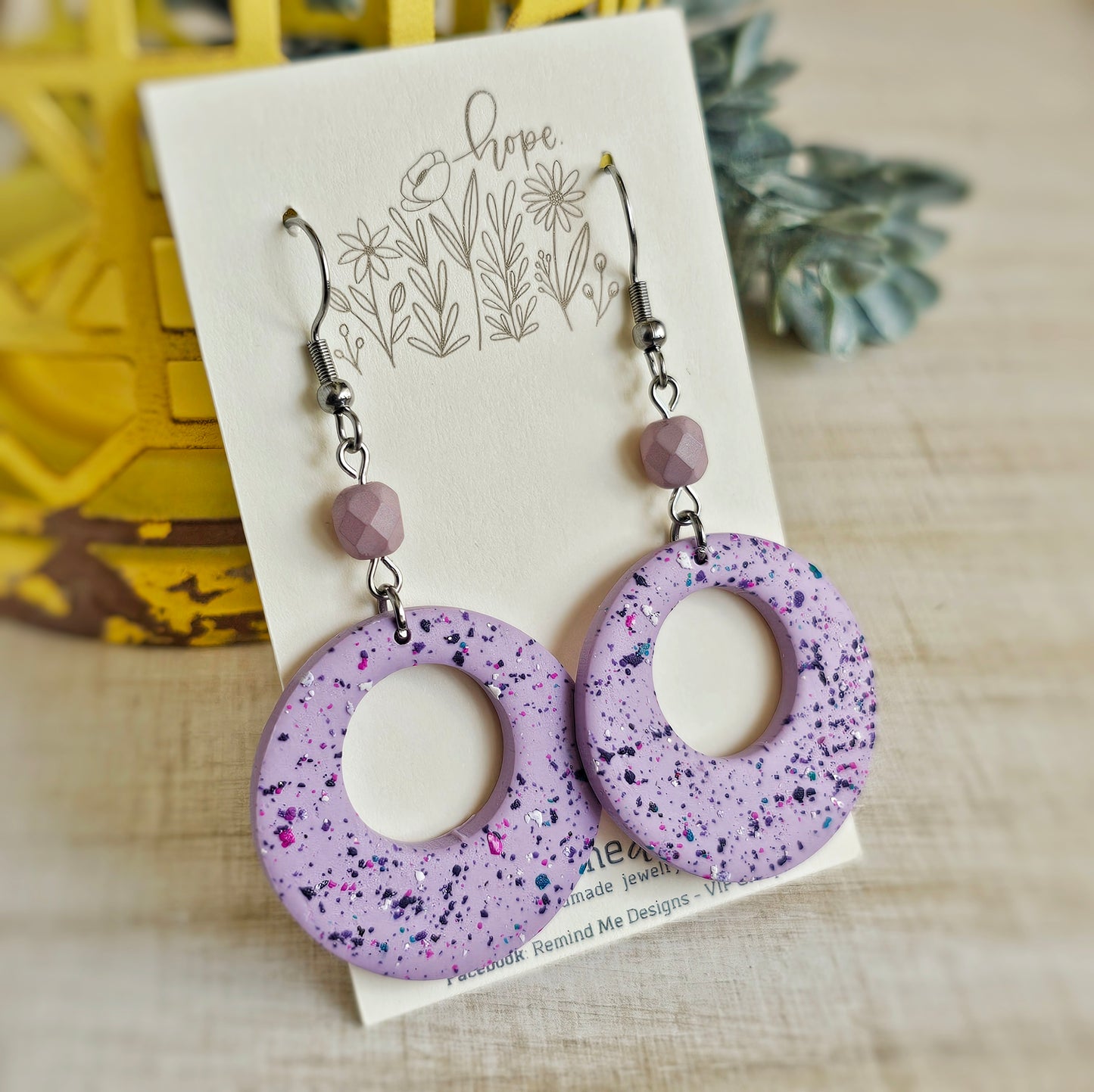Light Purple Clay Dangle Earrings