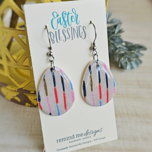 Easter Egg Clay Dangle Earrings