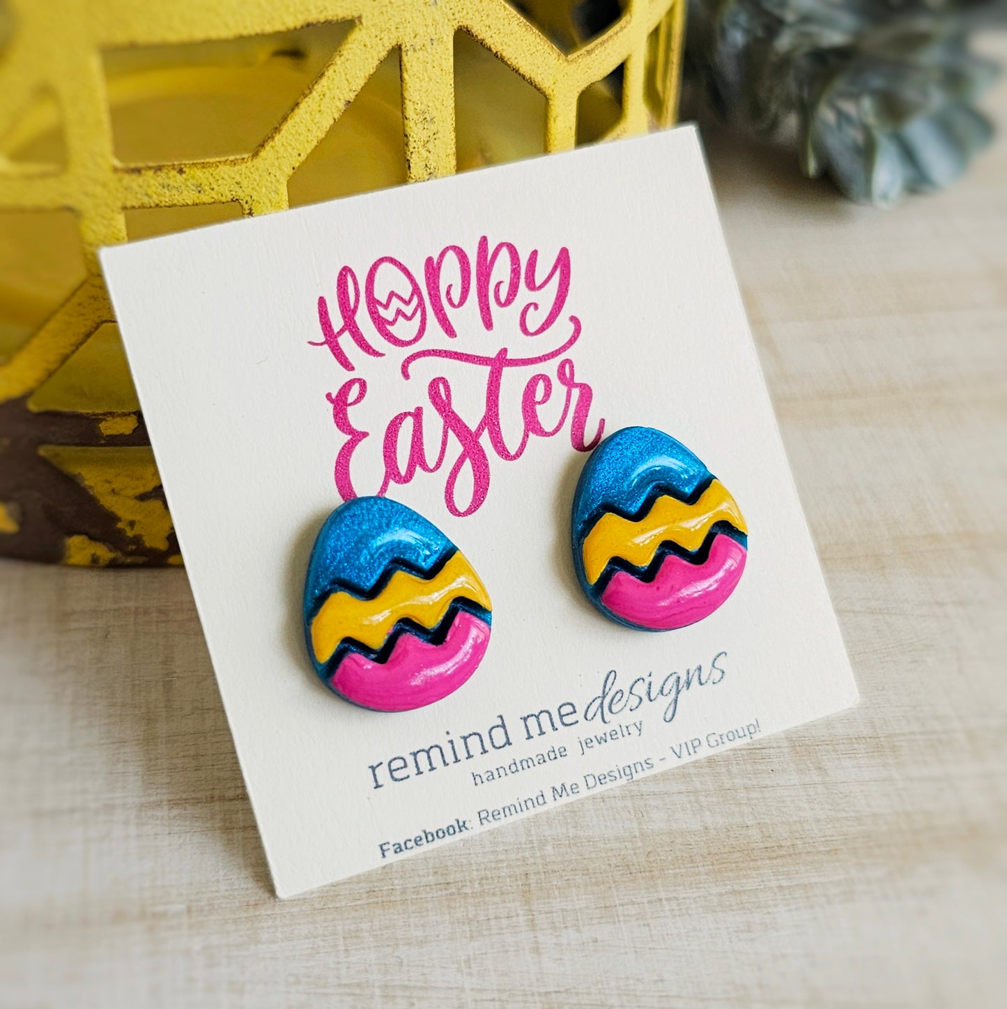 Easter Egg Clay Stud Earrings